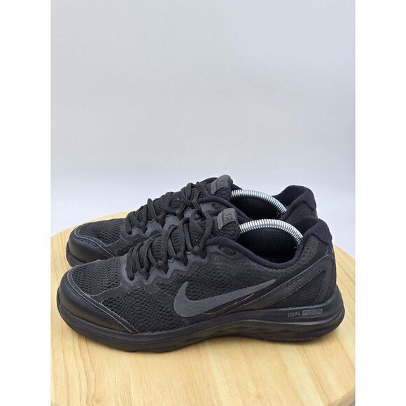 Nike Dual Fusion Run 3 Black/Black-Anthracite  Running Shoes Womens Sz 7.5 - Picture 2 of 8